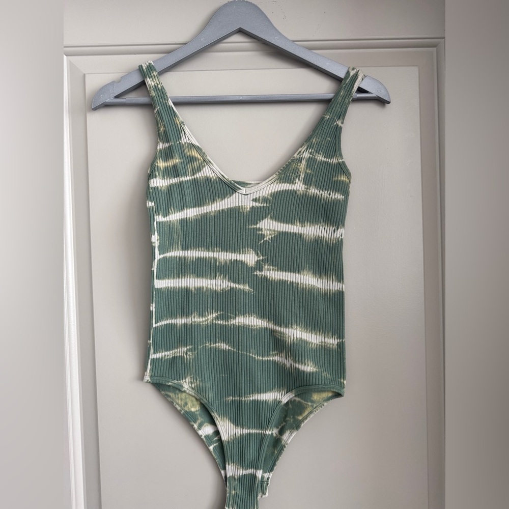 Green and White Bodysuit